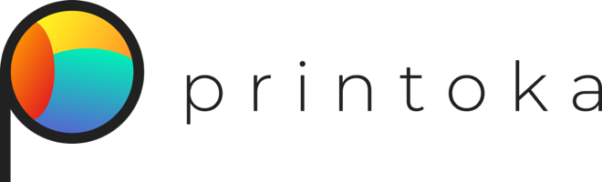 A logo of Printoka.com
